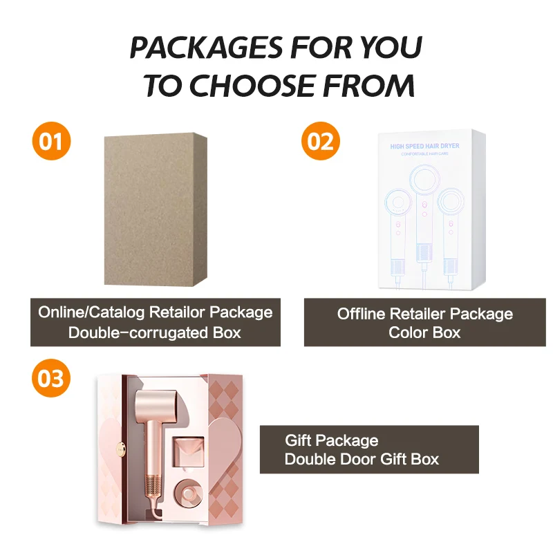 مجفف شعر بمحرك أيوني عالي الأداء للصالونات والاستخدام الخارجي مع فوهات مكثف بتقنية بلا أوراق