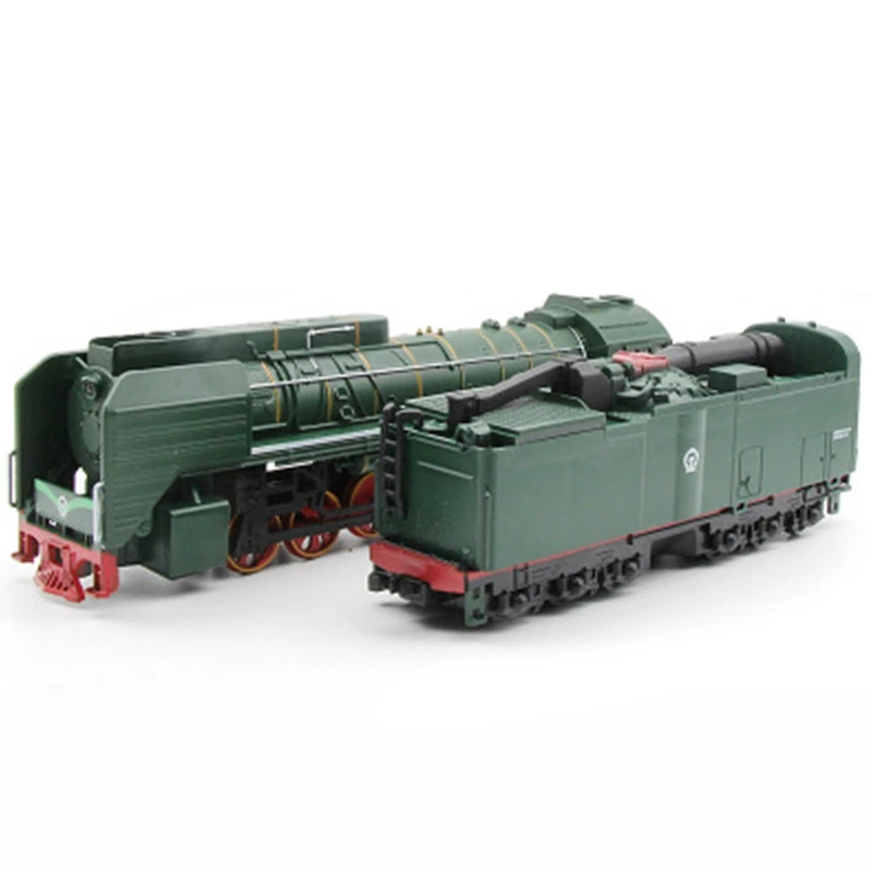 BAAA-Steam Train Locomotive Alloy Model Toy Cars Pull Back Sound Light Model Toys for Children