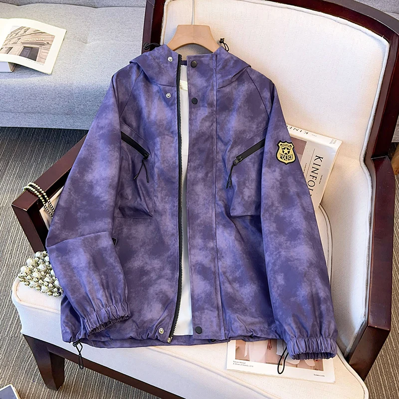 

ITLOOLIN Women Casual Loose Waterproof Jacket Casual Fishing Climbing Hiking Hooded Windbreaker Jacket Camping Outdoor Coats