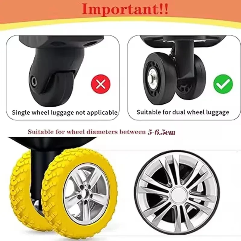 Luggage Wheels Protector Silicone Wheels Caster Shoes Reduce Noise Wheel Guard Cover Luggage Accessories 8Pcs New 2026
