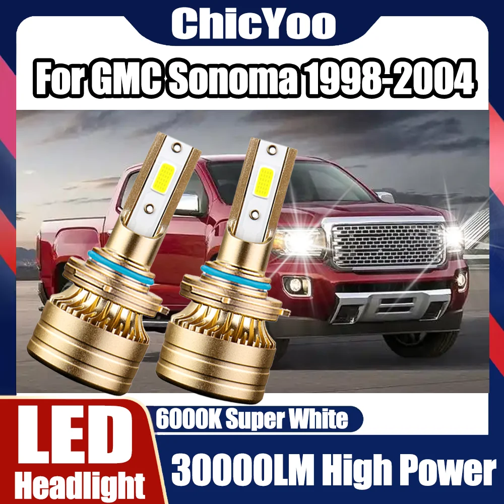 

2X High Power 150W 9005 Auto Headlamps Bulbs Plug and Play 30000LM LED Car Headlights 6000K Super White For GMC Sonoma 1998-2004