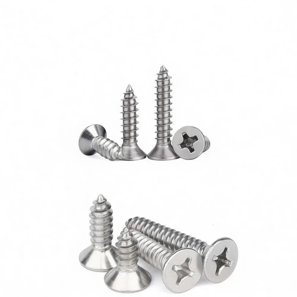 800 M2 Countersunk Head Self Tapping Screws Nickel Plated Carbon Steel Fasteners Cross Recessed Wood Assembly Tool Kit