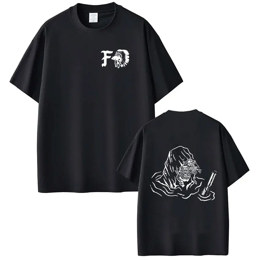 Forward Observations Group Skeleton Skull T-shirt Men Clothing Fashion Gothic Oversized Casual Short Sleeve T Shirt Streetwear