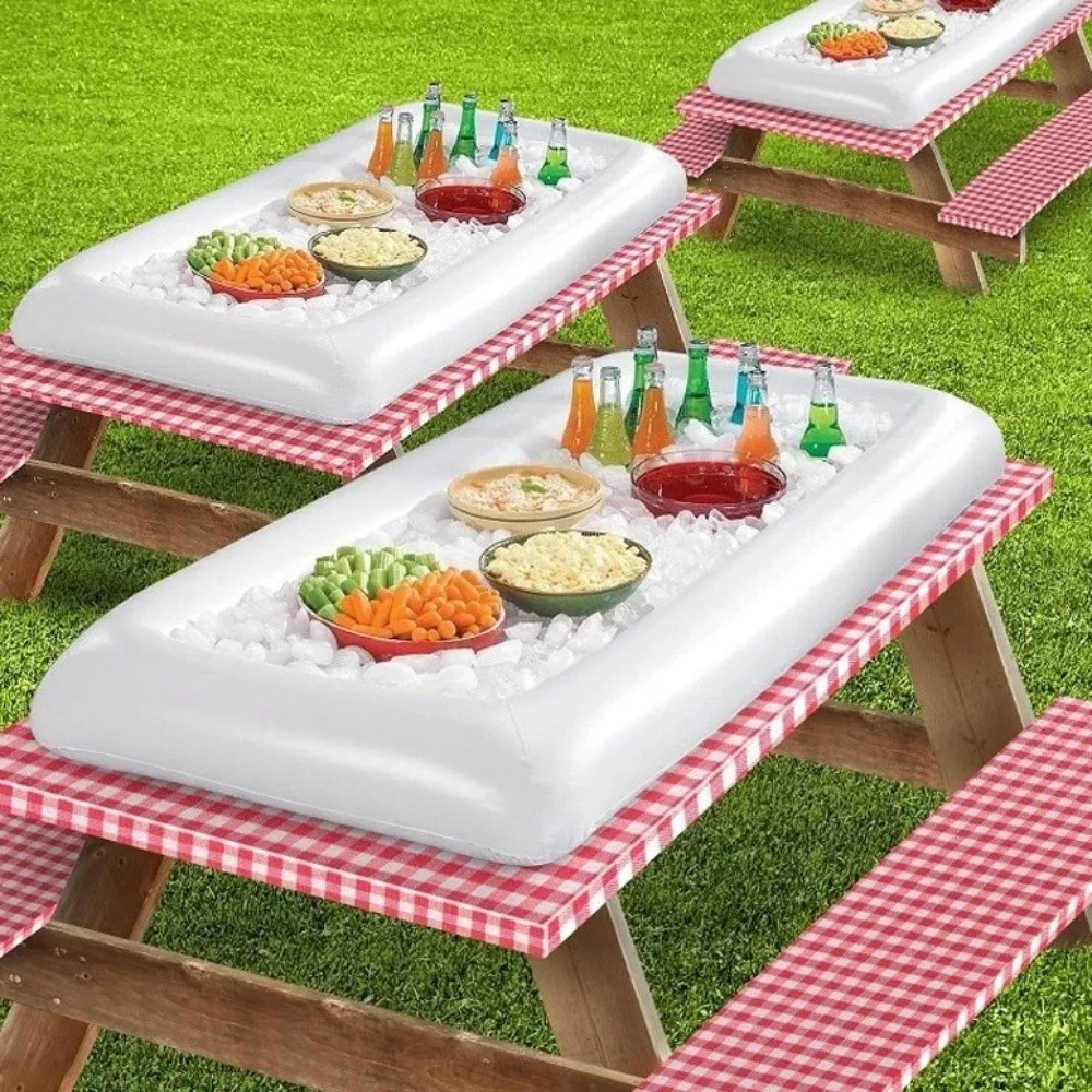 Funny PVC Inflatable Serving Bar Multi-functional Lightweight Inflatable Floating Tray Portable Drink Tray Salad Tray Beach