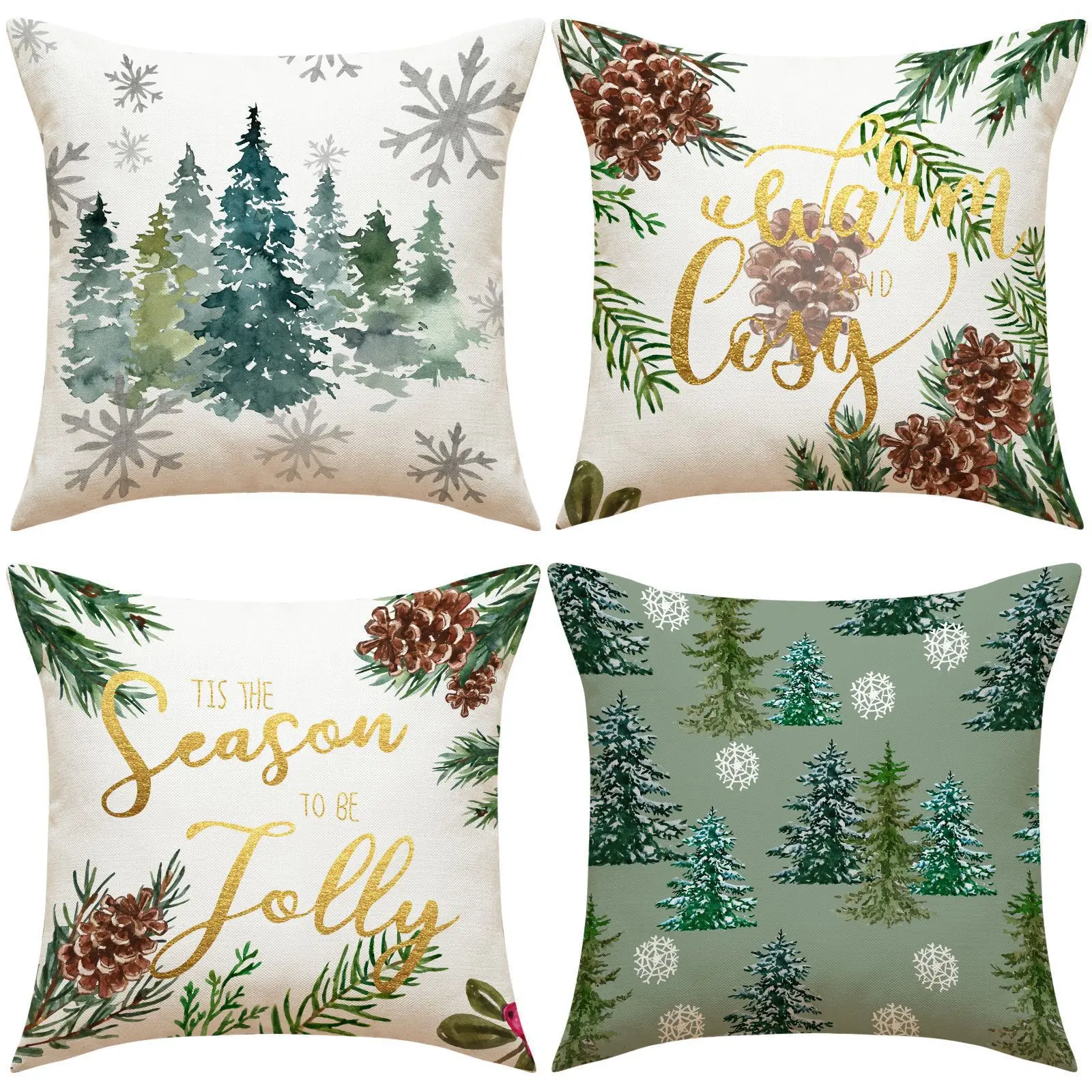 Christmas Tree Series throw pillow covers with digital printing of short plush fabric Car-shaped sofa cushion office Home decor