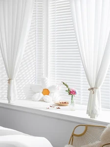 Pantalla de divisor de cortina de 1 por ciento sin instalación de perforación sala de estar simple y dormitorio persianas de bambú blanca a prueba de viento 8 Mejor divisor de cama de ventas - №6