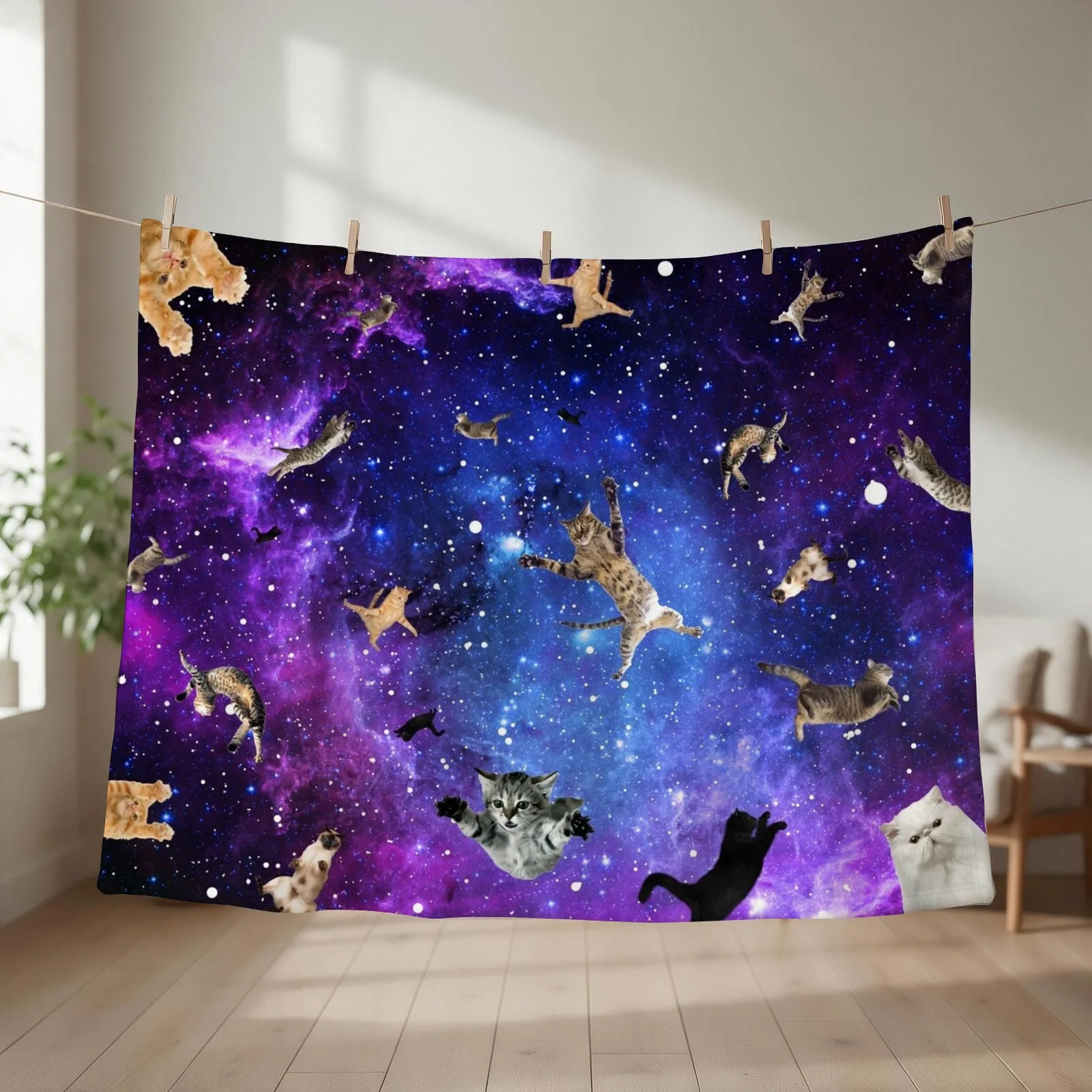 Space Cats Throw Blanket