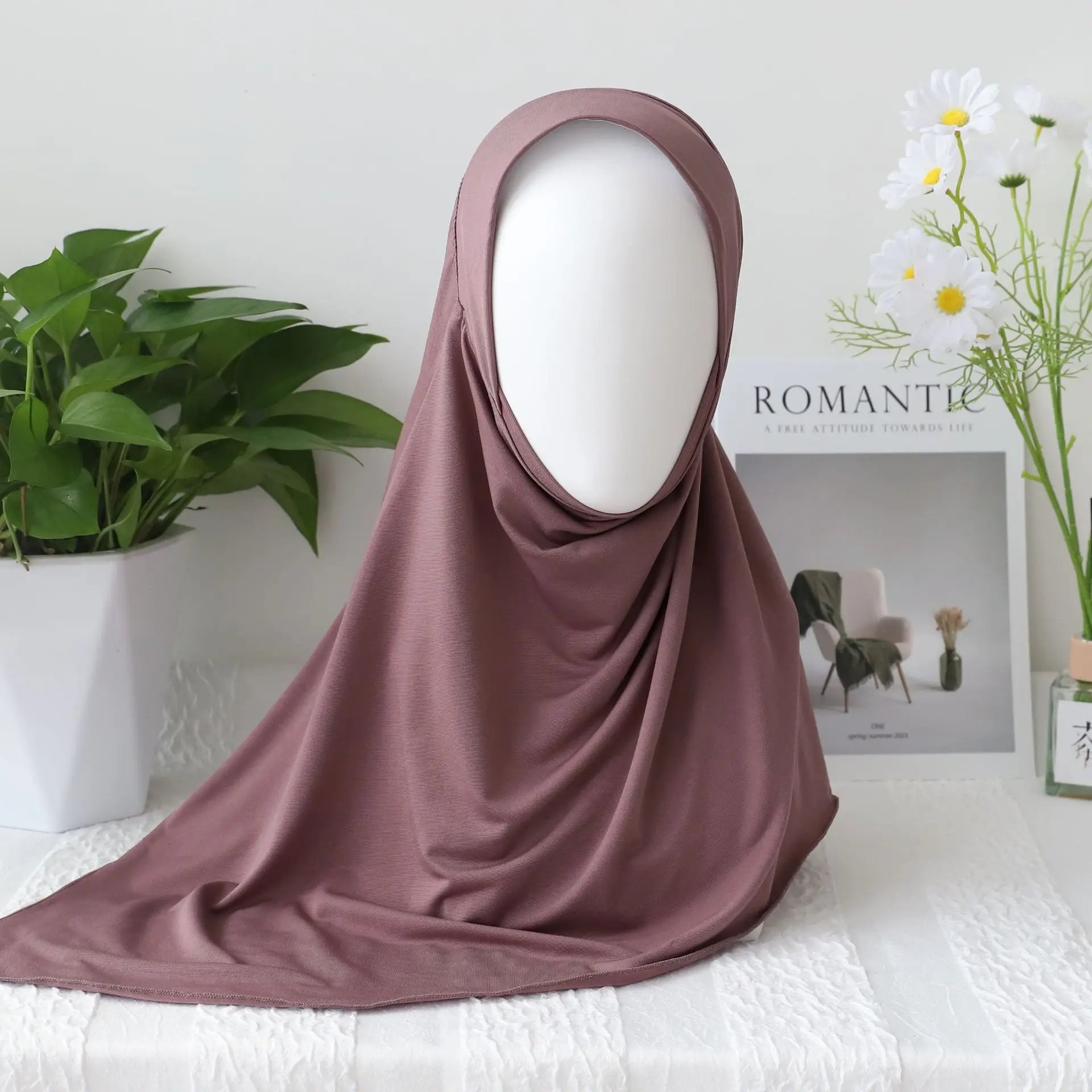 Cristal Hijab Cânhamo para Mulheres Muçulmanas, One Piece Amira, Turbante Instantâneo, Lenço Árabe, Islam Pray Hijabs, Xaile, Niqab Head Wrap