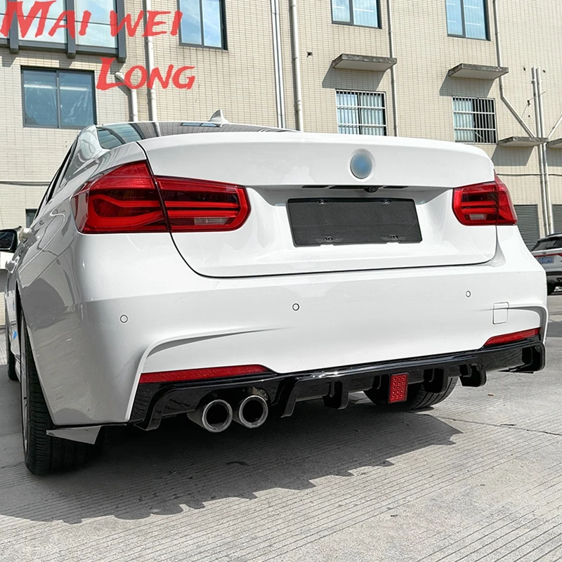 MP Style Bumper Lip Diffuser Spoiler +Rear Brake Light By ABS Gloss Black Body Kit for BMW 3 Series F30 2013-2019