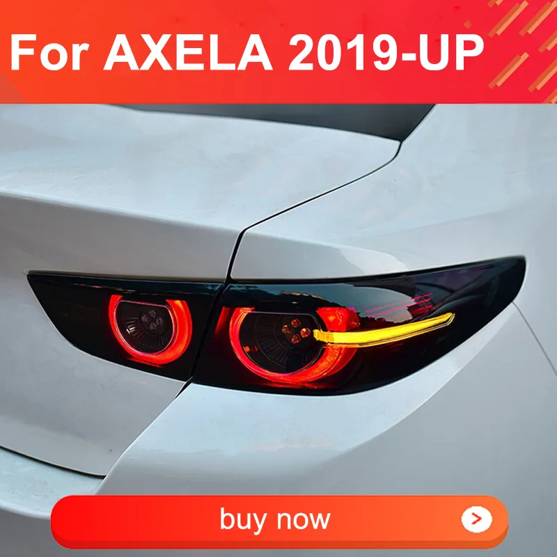 1Pair LED Tail Light Assembly for Mazda 3 Axela 2019 Taillights Plug and Play with Dynamic Turning Brake Reverse Rear Tail Lamps