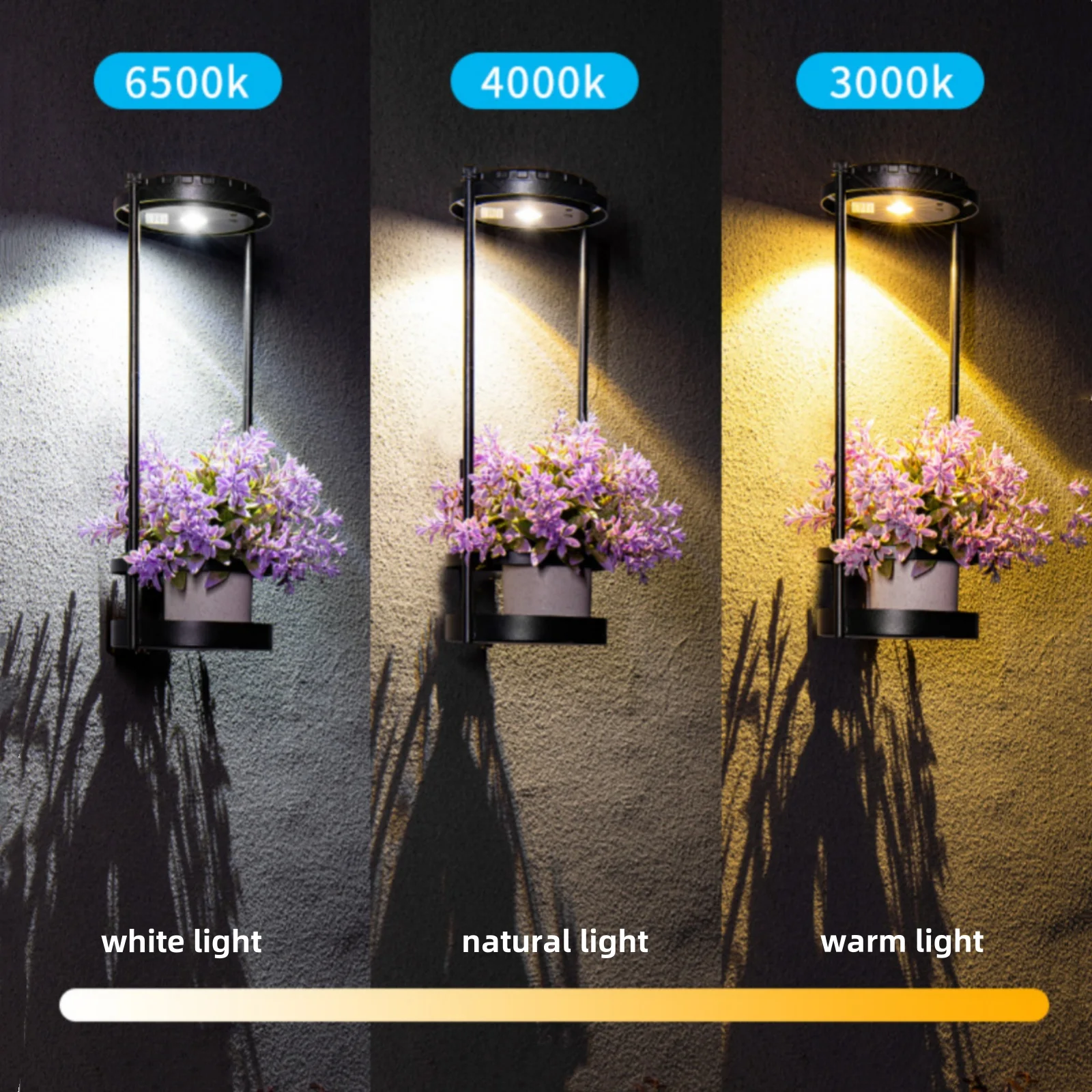 LED Solar Garden Lights Outdoor Waterproof Solar Powered Lamp Villa Courtyard Balcony Wall Plant Decorative Atmosphere Light