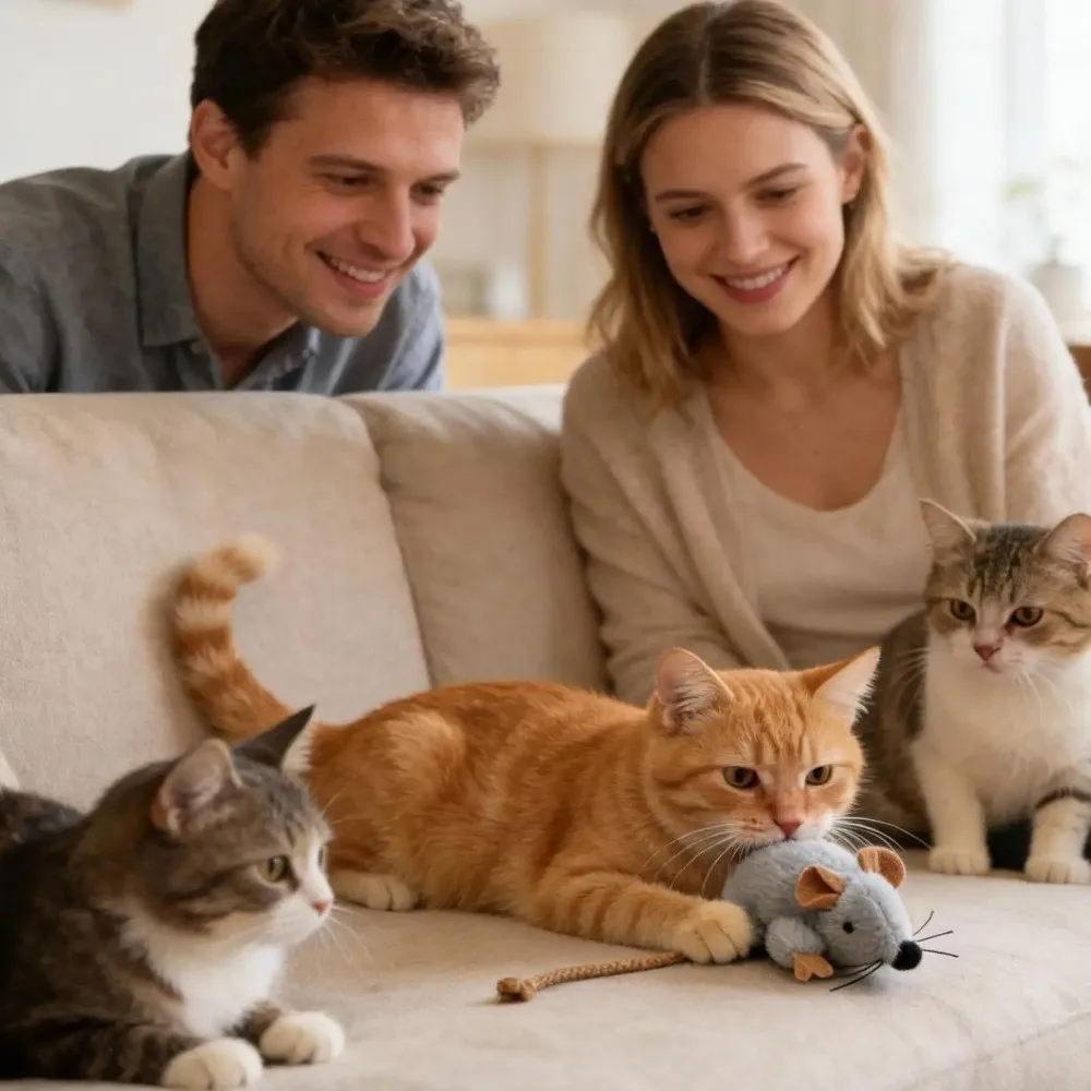 Pet Toy Stuffed Mouse Interactive Cat Toys Compact Design Kitten Toy Cat Mouse Toy Cat Chew Toy Pet Daily Play