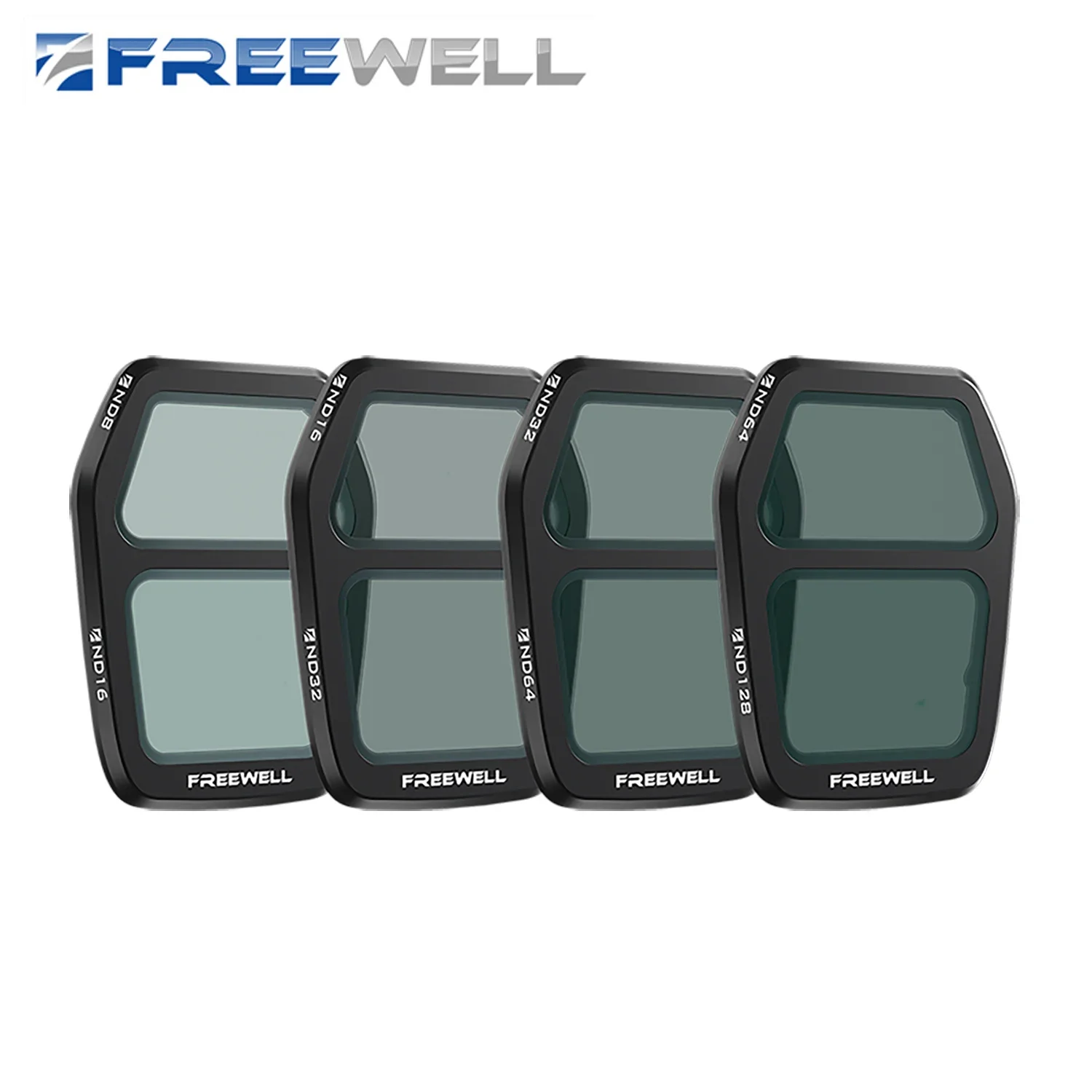 Freewell DJI Drones Split ND Filters Kit 4 Pack ND8 ND16 ND32 ND64 ND128 Drone Filter for DJI Air 3S Drone Lens Accessories