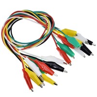 10pcs Line length 50cm Crocodile clip number 35mm Double-ended Crocodile Clips Cable Alligator Clips Wire Testing Wire Clip