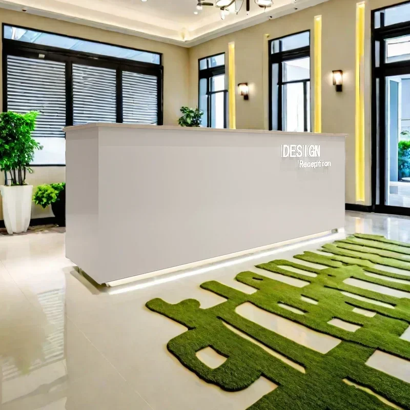 Restaurant Reception Desk Counter Table Cafe Reseption Luxury Receiption Beauty Institute Furniture Aesthetic Storage Bank
