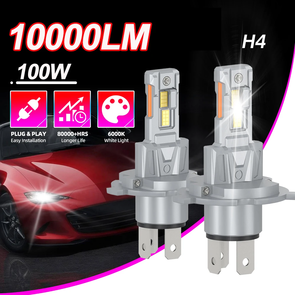 H4 LED المصباح لمبة عالية منخفضة شعاع 6000 كيلو الأبيض 10000LM كشافات 3570 CSP محرك داخلي ضوء لنيسان سنترا 1993-1994