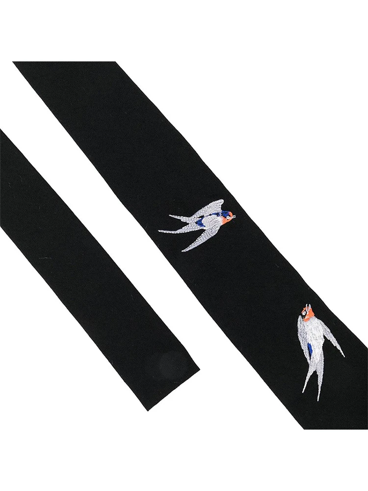 2024 New Y&S TieFlying Swallow Embroidery Tie Clothing Accessory Unisex Dark Style Yamamoto Ties for mens