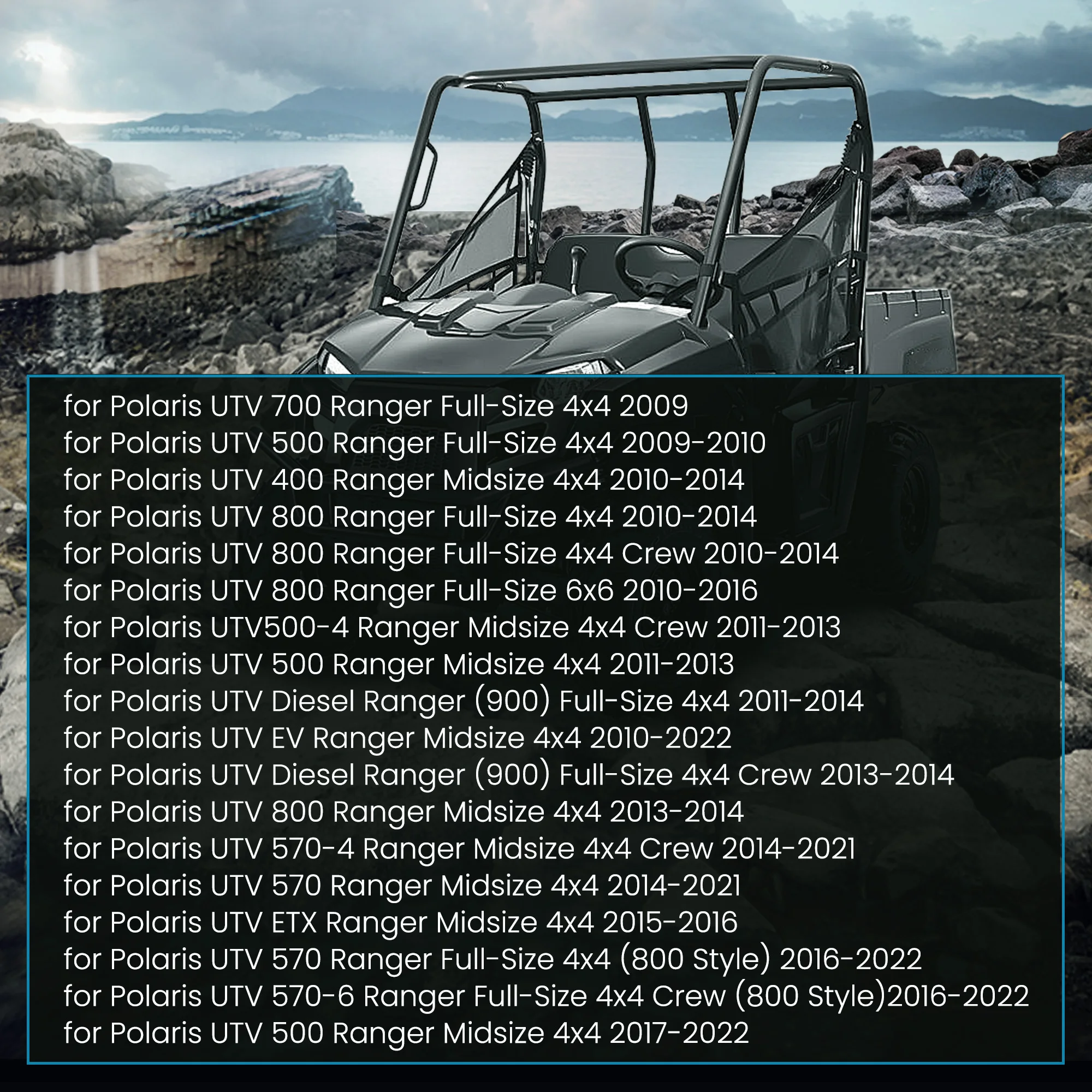 Kit de montage de treuil pour ycin is Ranger, acier, 400, 500, 570, 800, 4x4, 2010-2018-2019