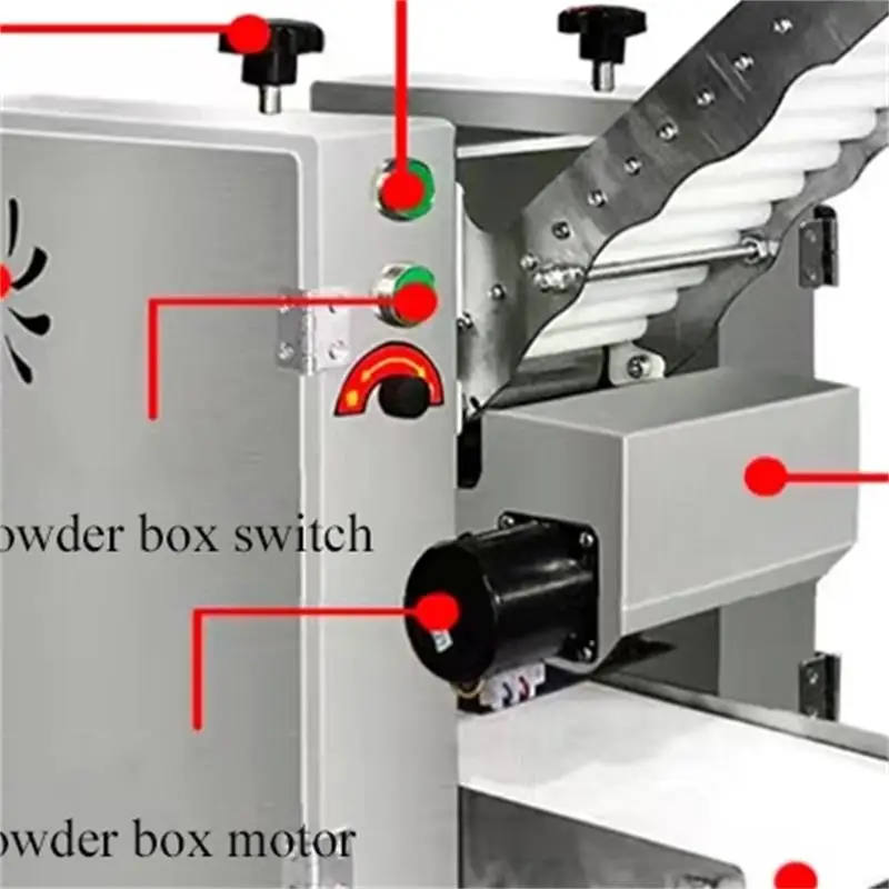 

Automatic Dumpling Skin Maker Ravioli Wrapper Wonton Dough Sheet Making Machine Stainless Steel 220V 110V