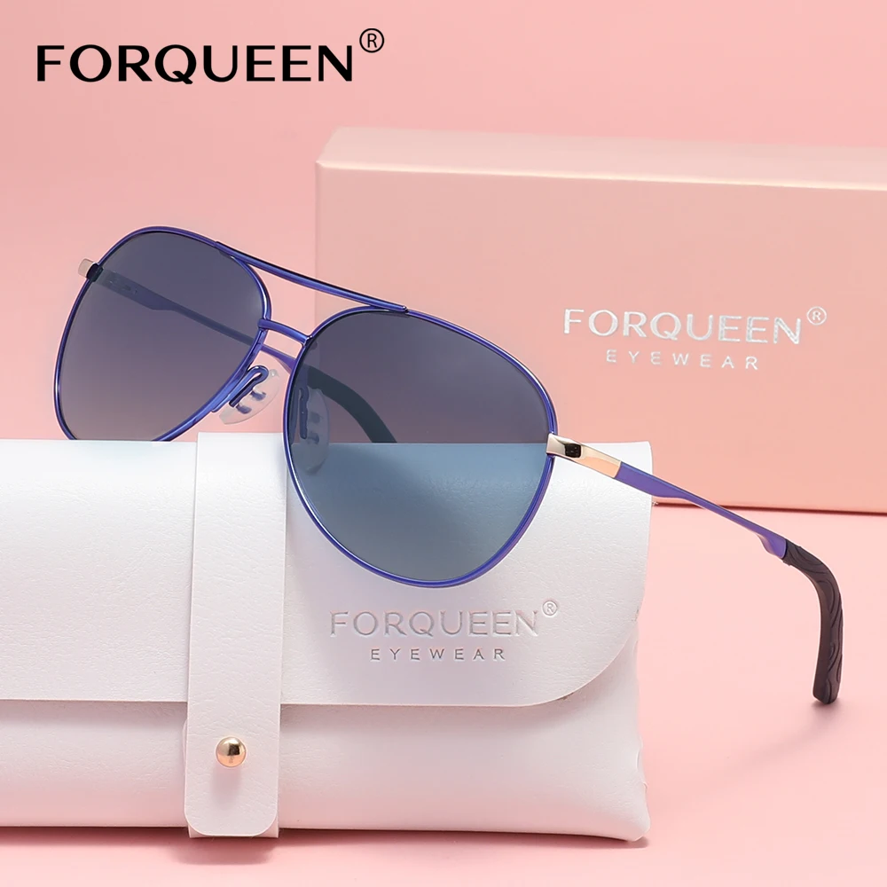 forqueen-パイロットサングラス偏光-uv400-ファッション合金フレーム眼鏡女性男性運転釣りメガネ