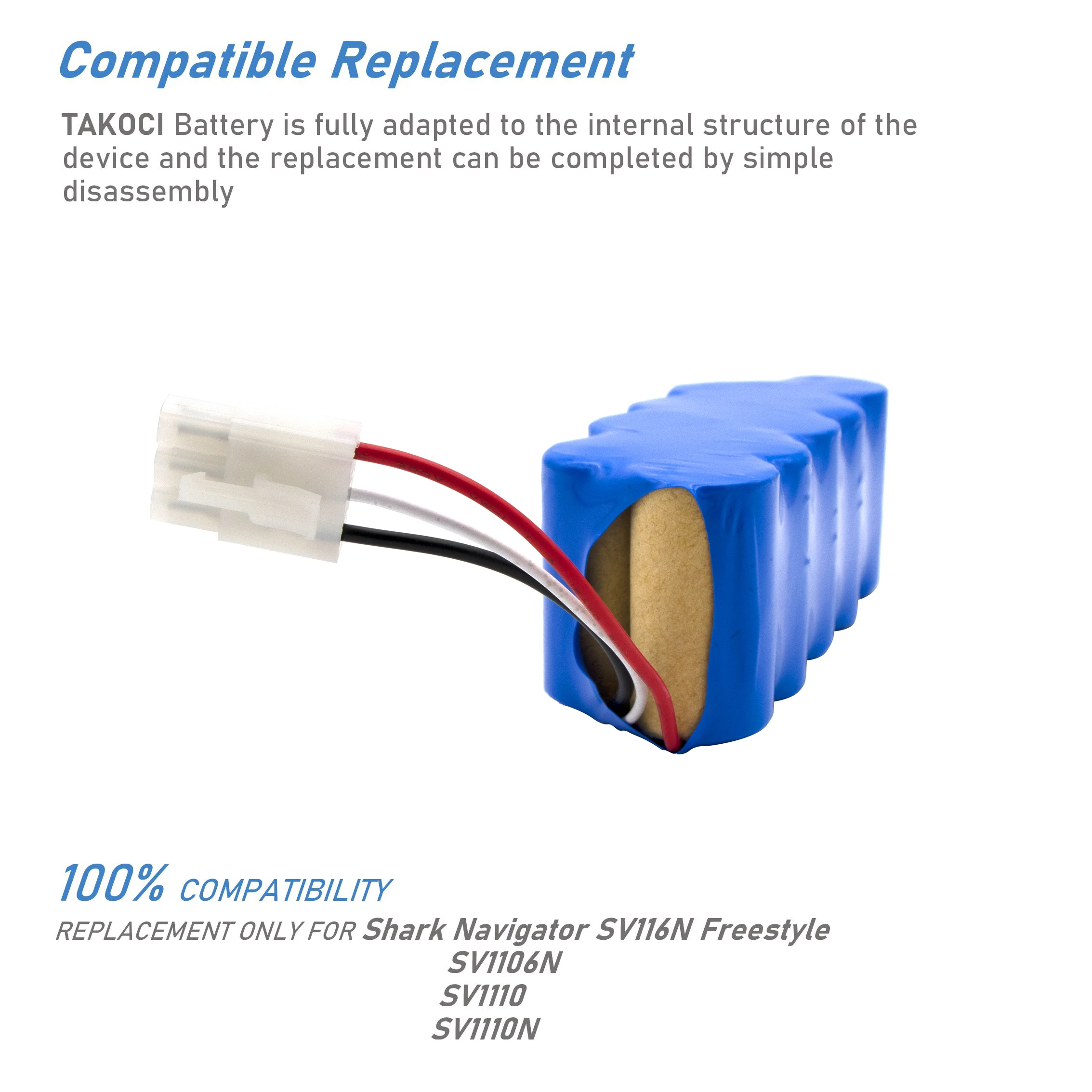 Replacement Battery for Euro Pro  Shark Navigator SV116N Freesty, SV1106N XBT1106N 10.8V/