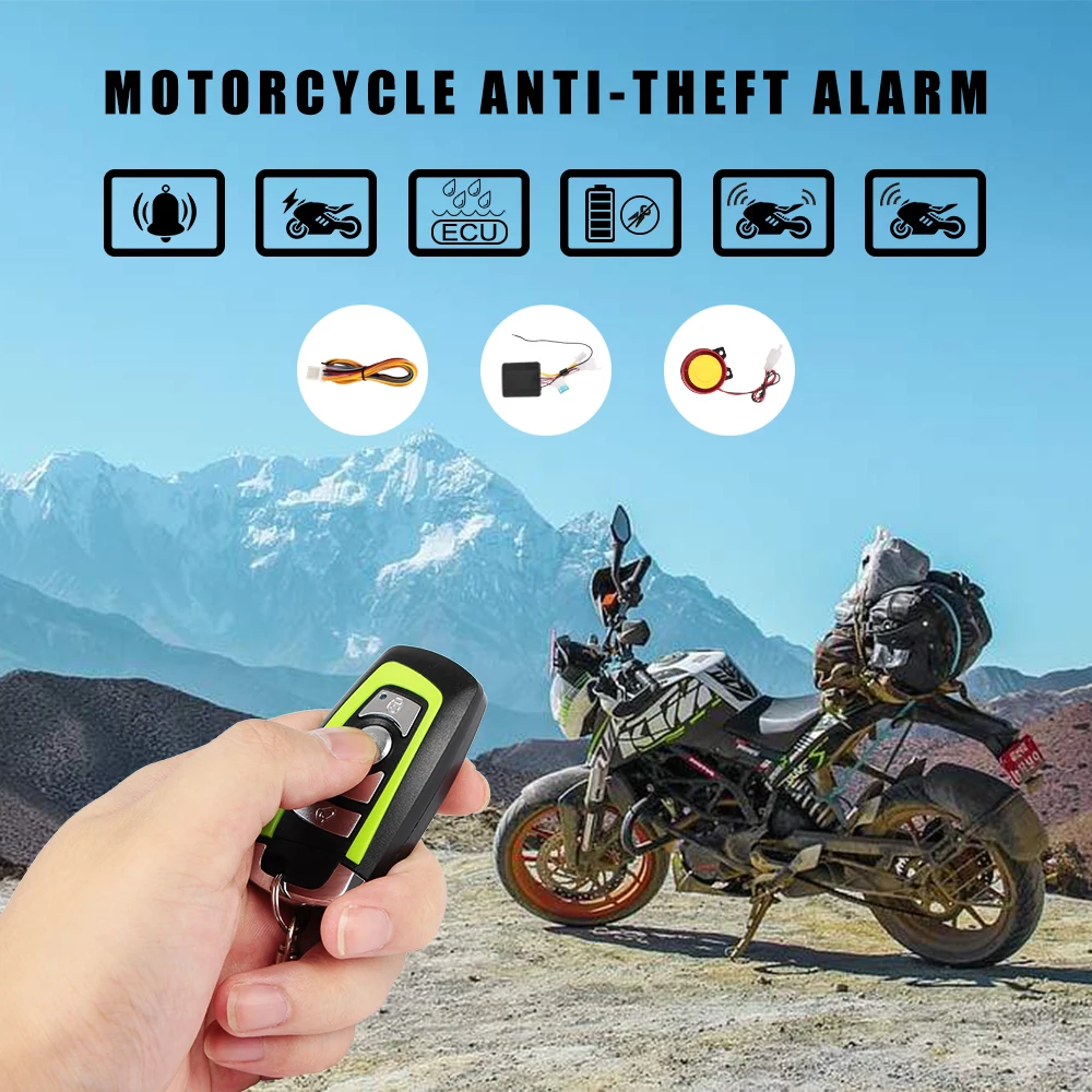 Motorcycle Anti-theft Alarm Security Alarm System Two-way remote control key 12V With  Engine Start Anti-theft