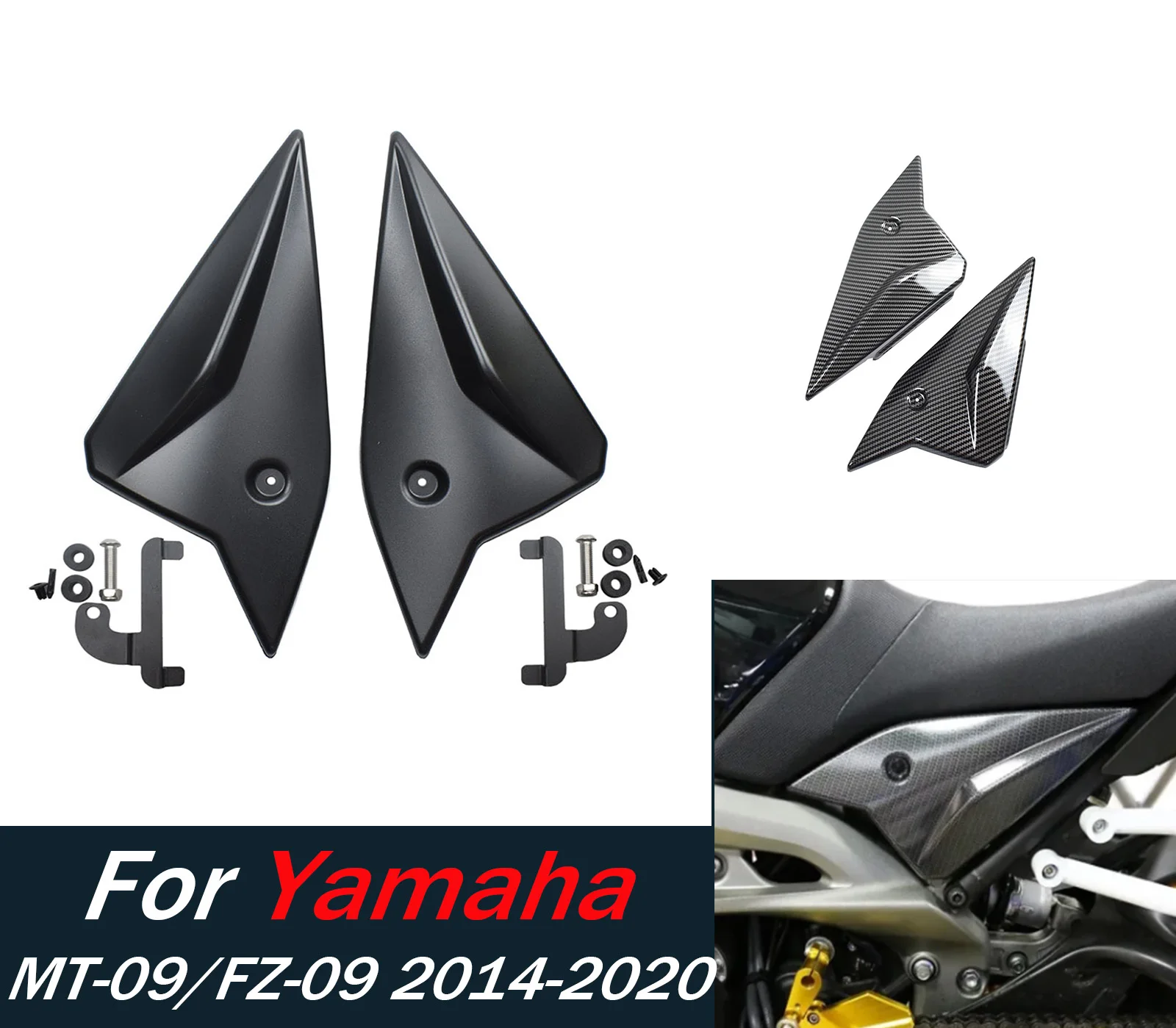 

Для MT-09 FZ 09 крышка боковых панелей обтекатель для Yamaha MT-09 FZ 09 2013-2020 крышка пластины карбоновая крышка боковых панелей мотоцикла