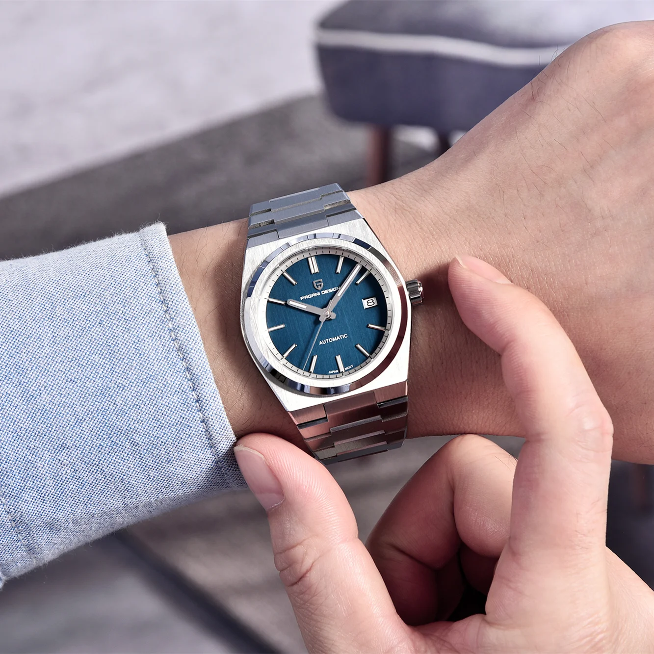 PAGANI DESIGN PD1753 Men Automatic Mechanical Watch 40MM NH35A Sapphire Stainless Steel Waterproof Wristwatch Religio Masculino