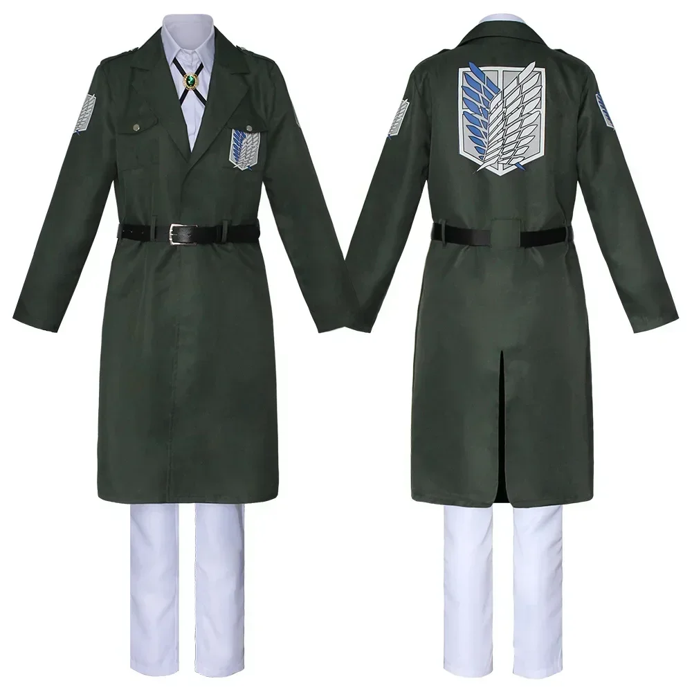 Disfraz de cosplay de Anime Attack On Titan Shingeki No Kyojin, uniforme del Regimiento de Exploración/Legión de Exploración/Corps de Reconocimiento, chaqueta y pantalón