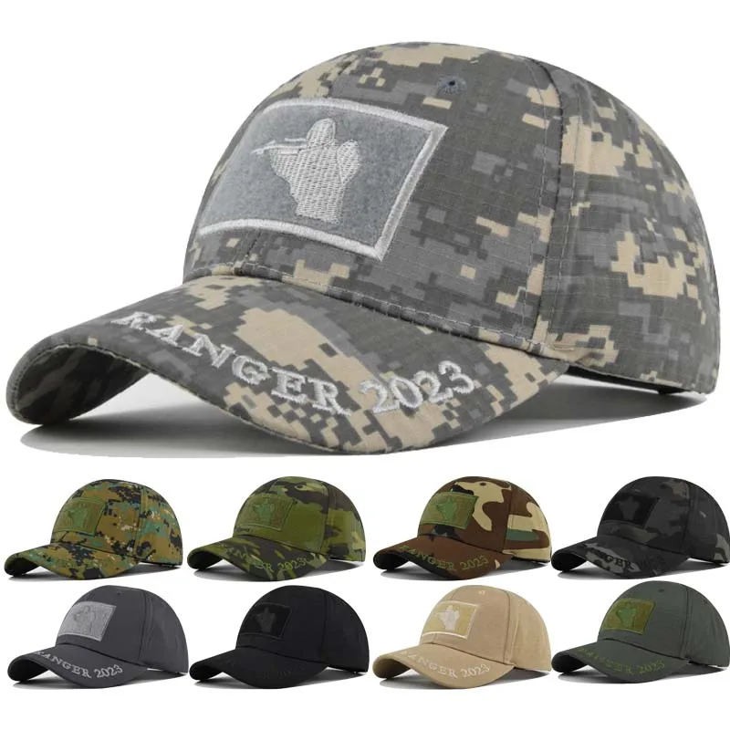 Sports Soldier embroidered Baseball Cap Camouflage Tactical Peak Cap Military Training Cap Field Sun Hat Cycling Hiking Fishing