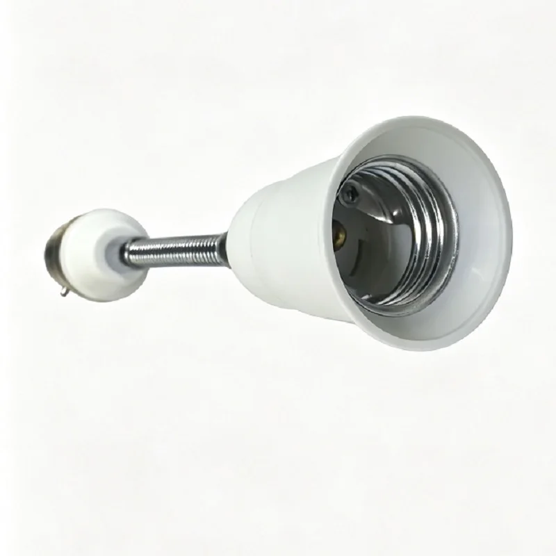 B22 to E27 360d adjustable Flame Retardant PBT 10CM Extension LED Lamp base Bulb Socket extender adapter Light Holder Converter