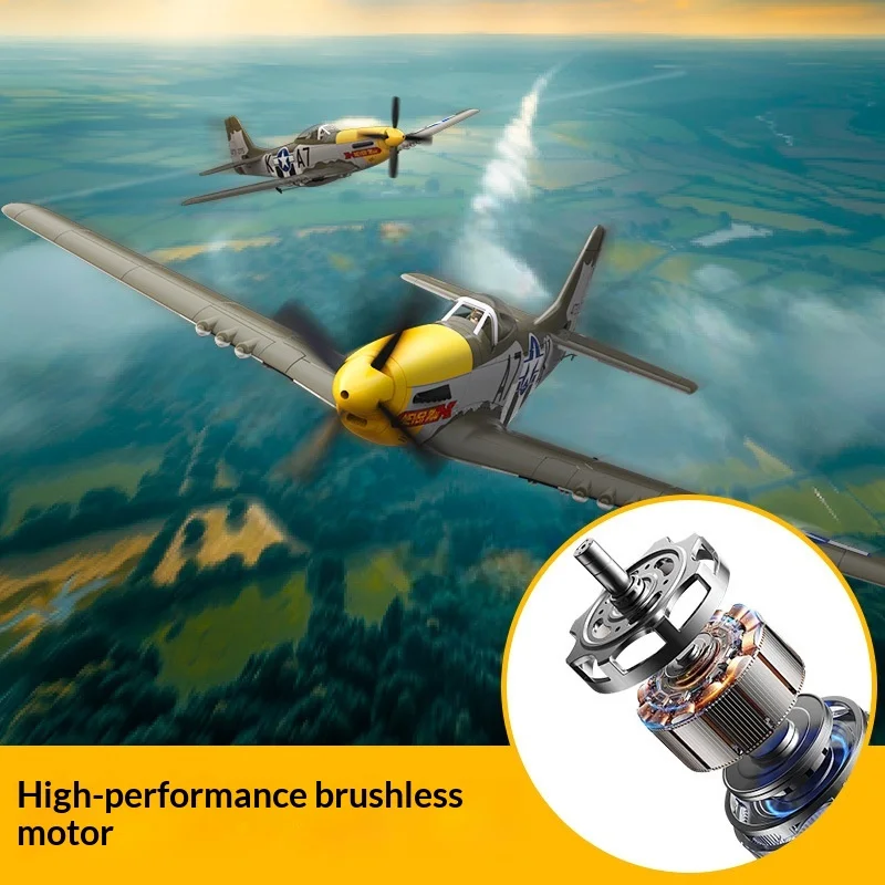 Olans P51D Mustang Remote Control Airplane Brushless Motor Four Channel Fixed Wing Rc Aircraft For Outdoor Flying Enthusiasts