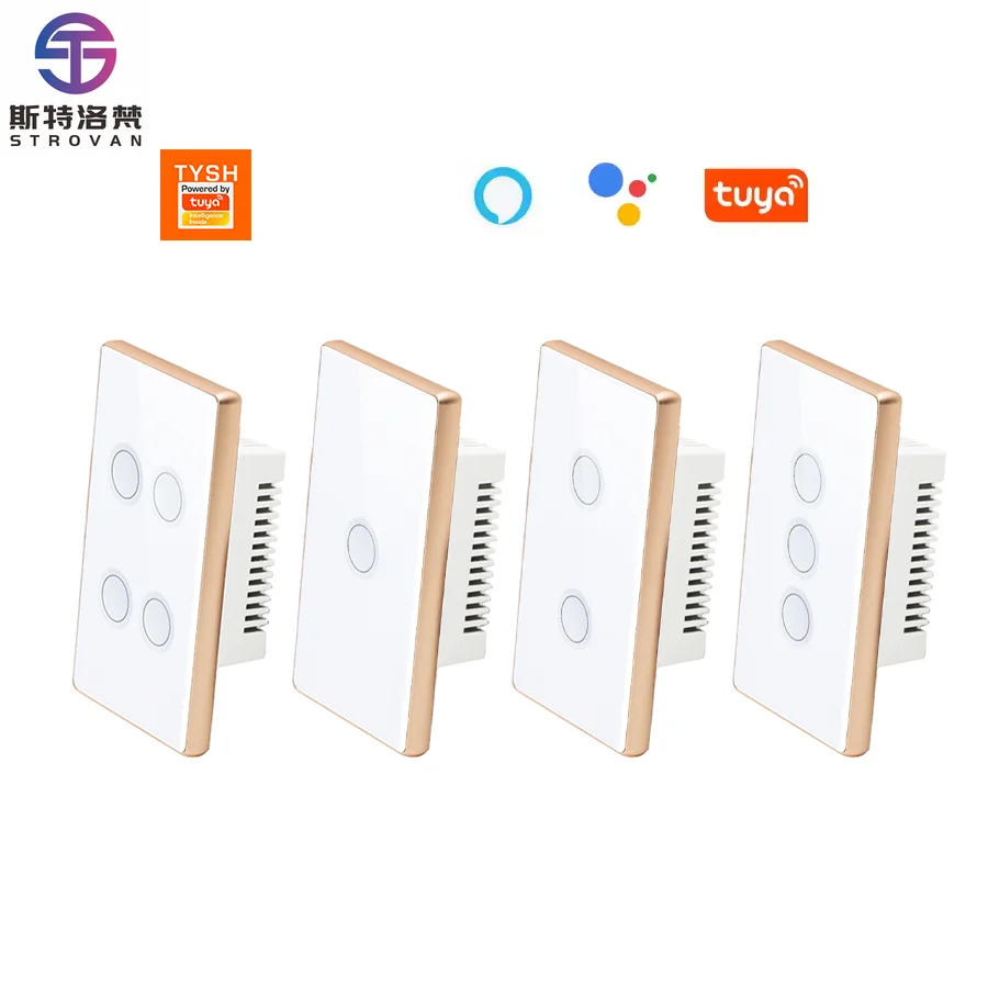 

STLF Ai Smart Wall Electric Switch Alexa Voice Remote Control for Tuya Zigbee Wifi Light Switch US Standard Waterproof Smart