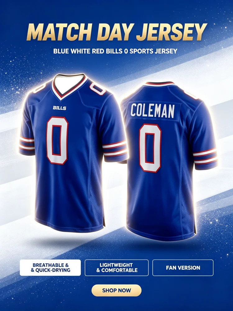 Sommer Buffalo American Football Trikot Rugby Trikot Herren Damen Sportbekleidung Trainings-T-Shirt Bills Allen 17 Nummer Familien-Kinder-T-Shirts – Detail 3