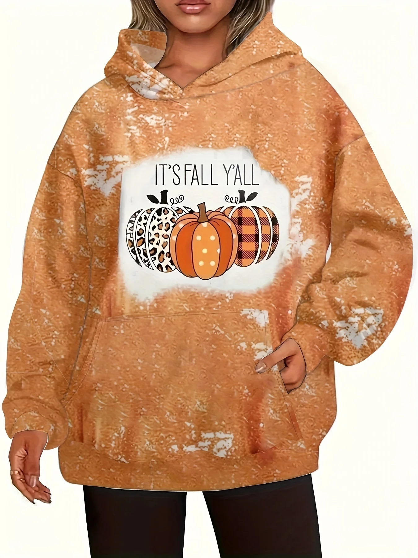 

Женская повседневная толстовка с капюшоном в виде тыквы больших размеров, женский топ