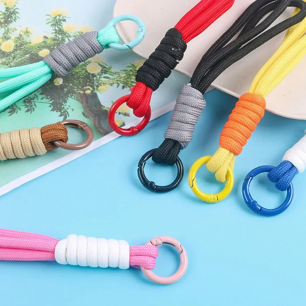Sports Braided Lanyard Creative Color Rope Keychain Anti-lost Fitness Bottle Accessories Bag Phone Case Keyring DIY Ornament