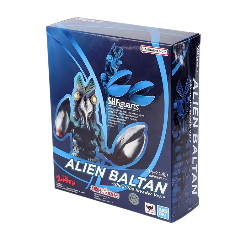 Original Genuine Bandai Anime Ultraman Alien Baltan Shoot The Invader Ver. SHF Model Toys Action Figure Gifts Collectible Kids