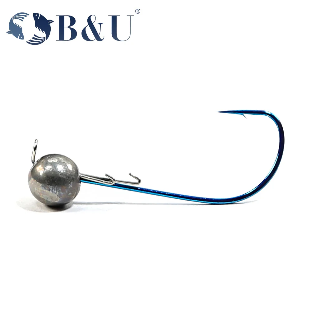 

B&U Tungsten jig head Fishing Hook 1.9g 3.3g 4.5g 6.5g Barbed Fishhook Fishing Tackle Accessories Kit Pesca