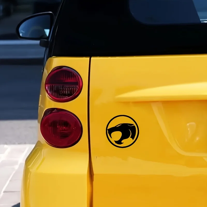 Thunder Cat Car Decals - High-Quality PET Self-Adhesive Stickers for Cars, Motorcycles, Laptops - Black