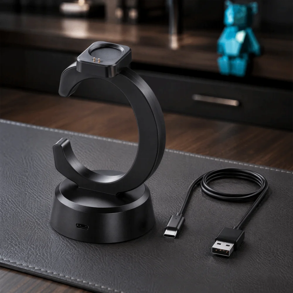 Magnetic Magnetic Charging Dock USB-C Replacement Design Charger Dock Charging Cable Included Black Color USB-C Charging Cable