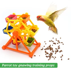 Creative Bird Foraging Toys Parrot Feeder Rotate Training Toys Intelligence Growth Cage Colorful Pecking Windmill Toy