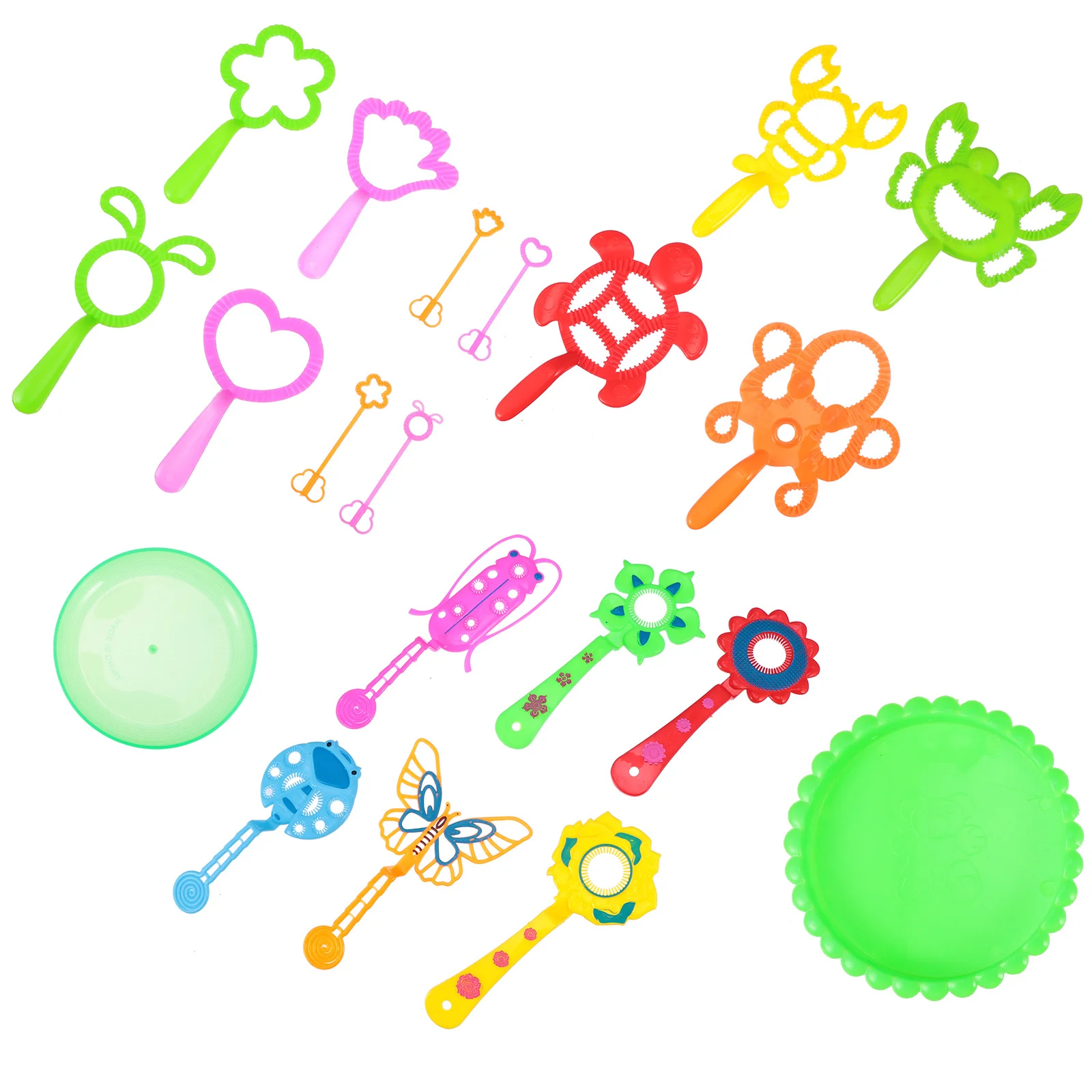 3Sets Bubble Wand Set Colorful Bubbles Outdoor Party Beach Pool Garden Rainbow Blowing Fun Multiple Shapes Safe