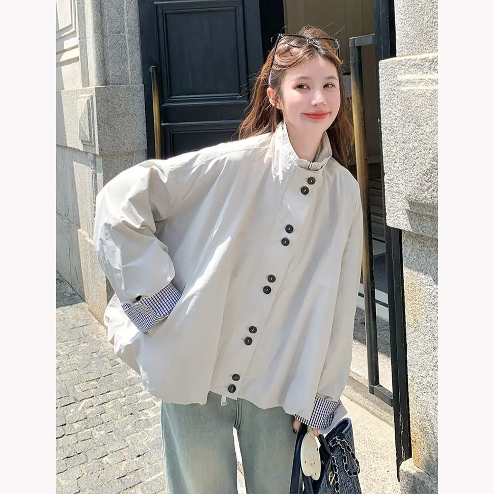 

Workwear Striped Patchwork Flower Bud Short Jacket For Women's Spring And Autumn 2025 New Fashion Casual Jacket Top