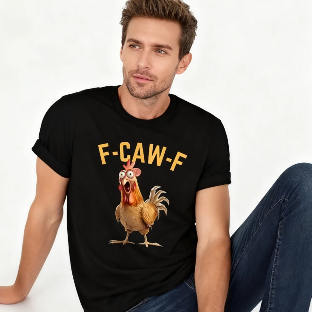 F Caw F الدجاج قميص مضحك الديك ميمي البلوز عشاق الطيور مزرعة الحيوان التي شيرت الفكاهة الرجال الحياة اليومية عادية تي شيرت مطبوع القمم