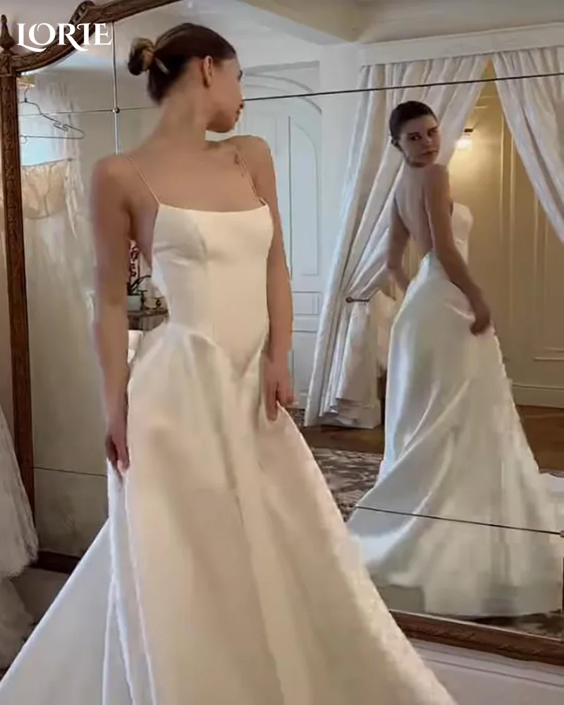 LORIE Satin Bow Wedding Dresses Arabia  A-Line Strapless Appliques Bridal Gown Princess Bride Dress Customized Simple Dress 2025