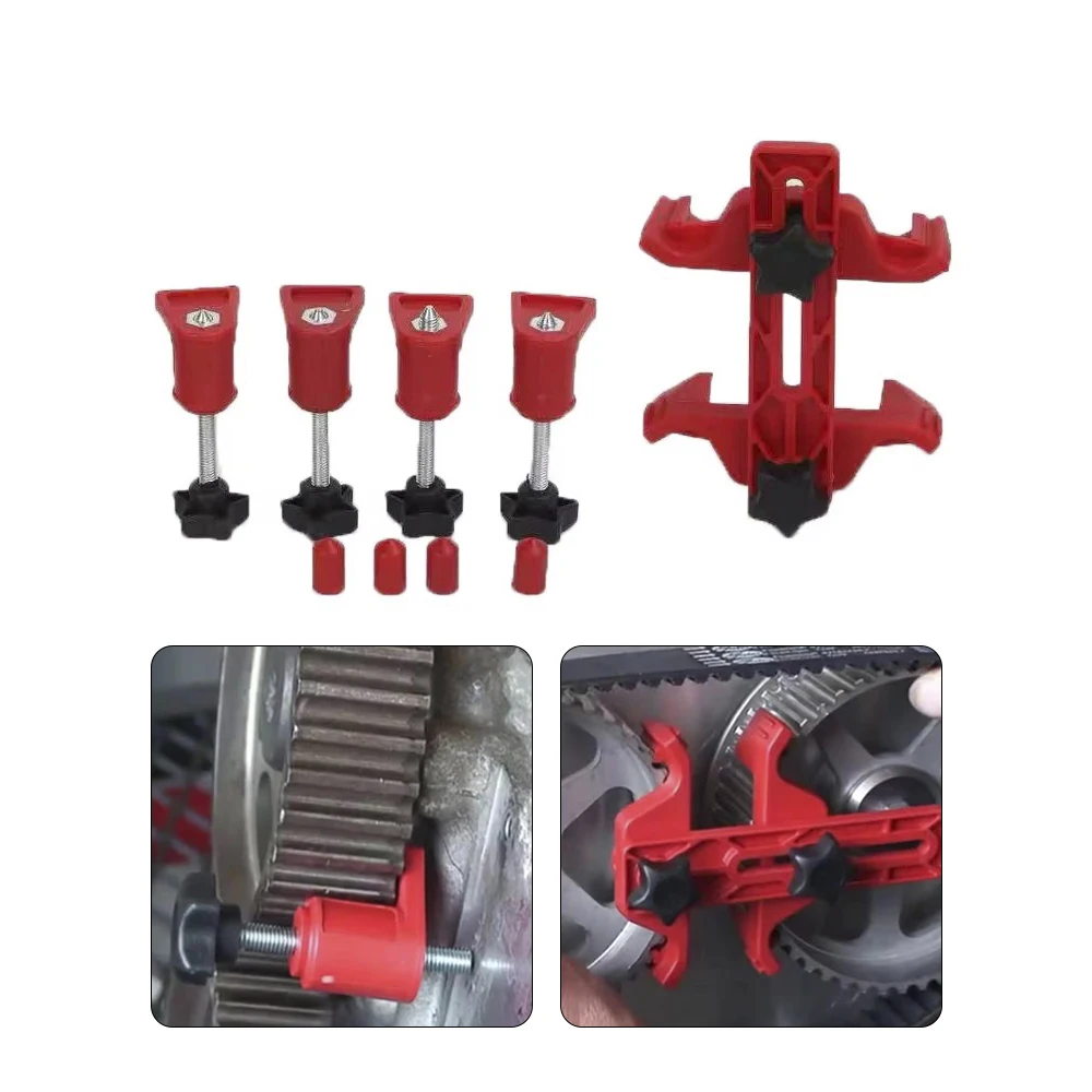 

9Pcs/set Car Engine Timing Belt Fix Changer Gear Locking Tool Holder Lock Retainer Universal Camshaft Dual Cam Clamp Alignment