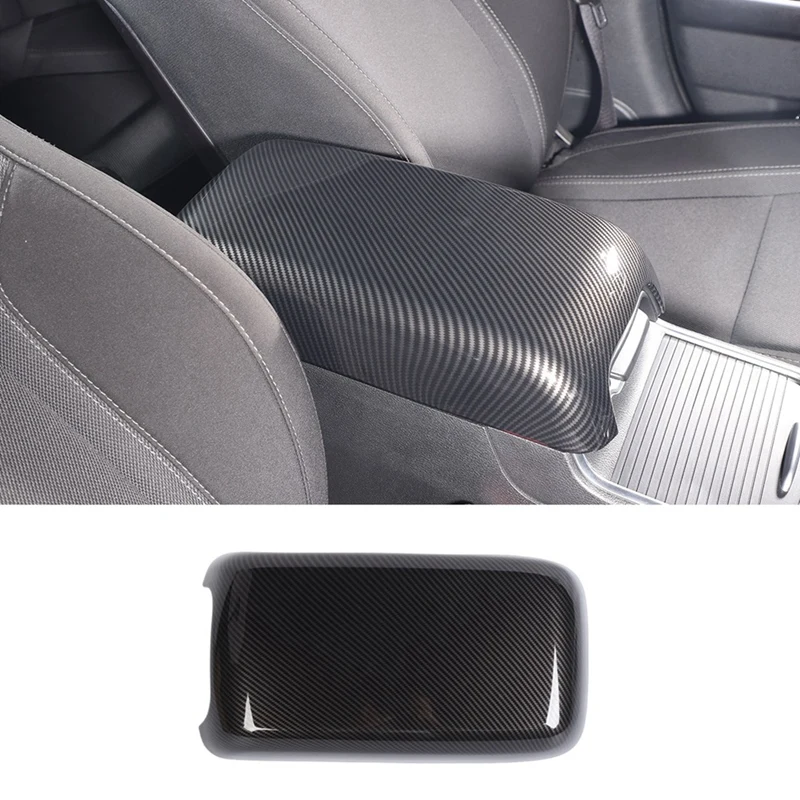 

For Dodge Charger Chrysler 300C 2011-2023 Car Armrest Pad Cover Center Console Lid Cover Trim ,ABS Carbon Fiber