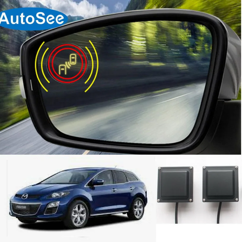 

for Mazda CX7 CX-7 car blind spot zone detection BSD alert sensor rearview mirror LED lamp warning line Lane change assistant