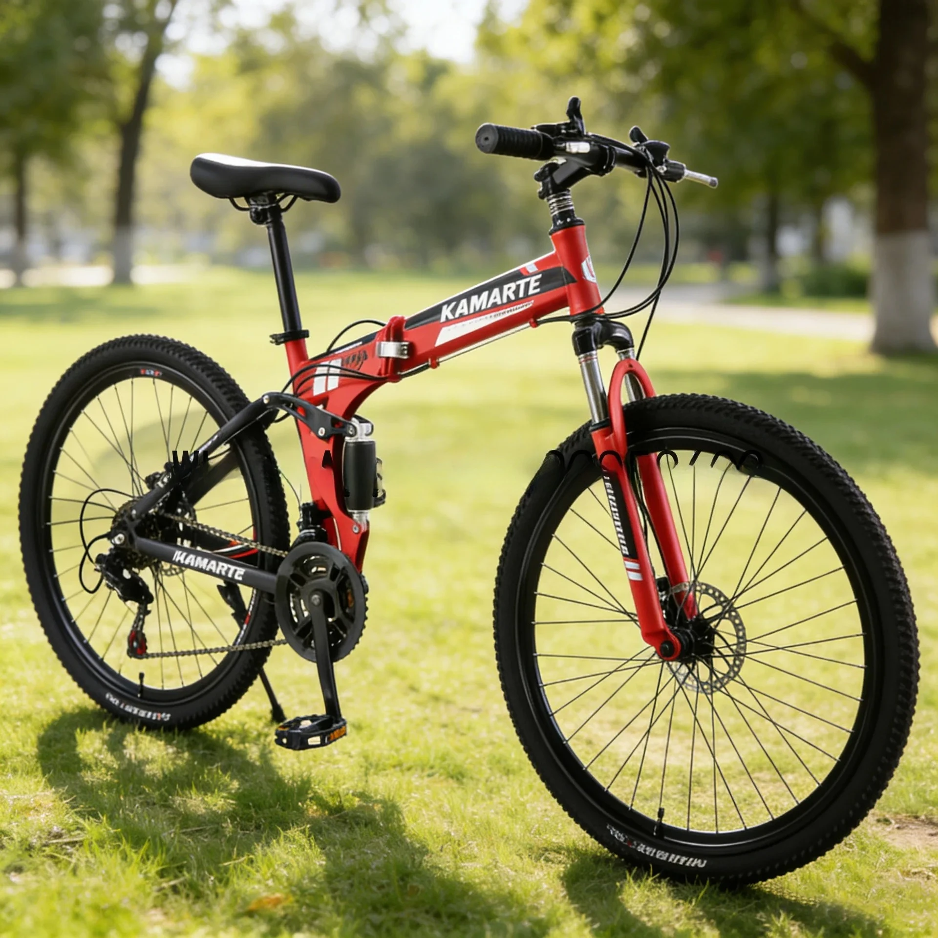 b-2 folding mountain bike - soft tail, gear shift, adult cycling, student commuter bike