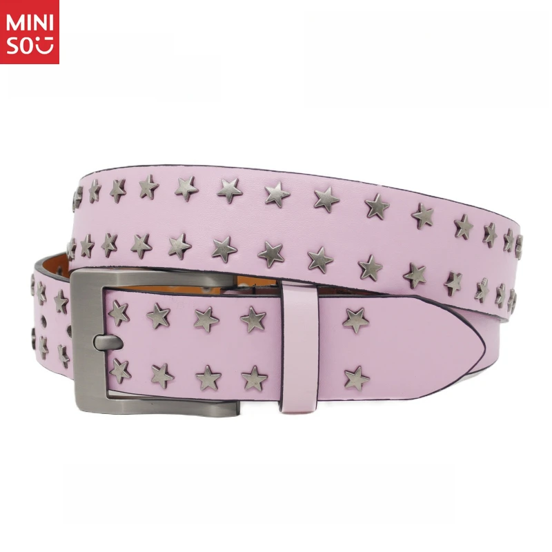 حزام Miniso Y2K على شكل نجمة للفتيات، حزام خصر جمالي فاسق، إكسسوار لطيف ومتأنق